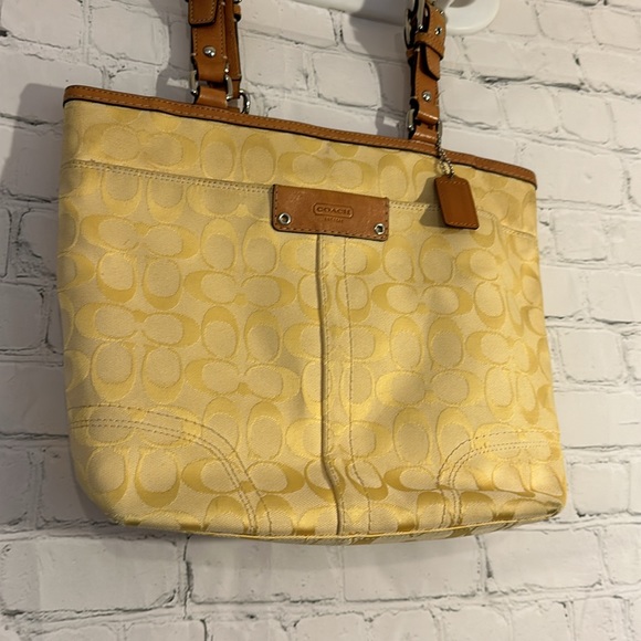 Coach Yellow Monogram Handbag - Picture 2 of 8